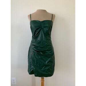 Lulus Faux Leather Mini Dress | Green | Medium